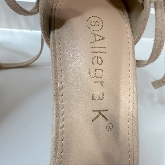 Allegra K Tie Up Strappy Heels Chunky Heel Nude Heels Size 8 Single Fron… - Picture 4 of 7